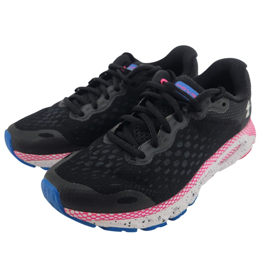 Under Armour HOVR Infinite 3 Womens 8 Running Shoes Black Pink Blue 3023556-003